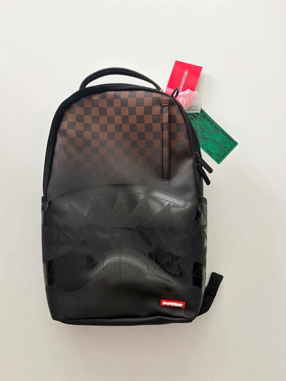Sprayground Brown Check Ghost Drip Backpack